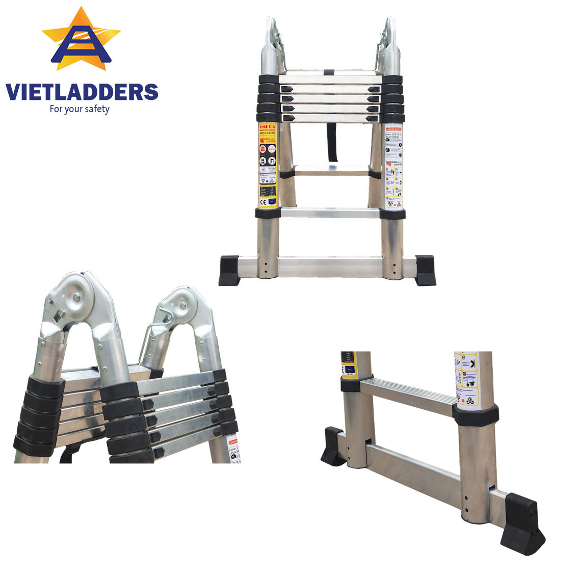 Double Aluminum Telescopic Ladder NK-VL38AIA
